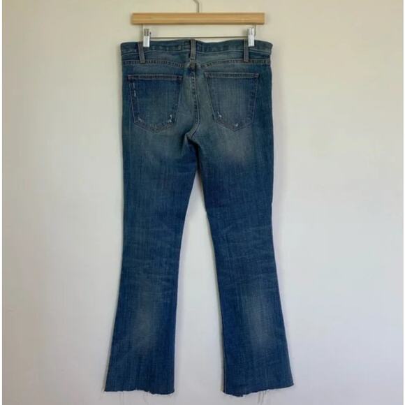 Current/Elliot Distressed Flare Leg Low Rise Jeans - Picture 2 of 5